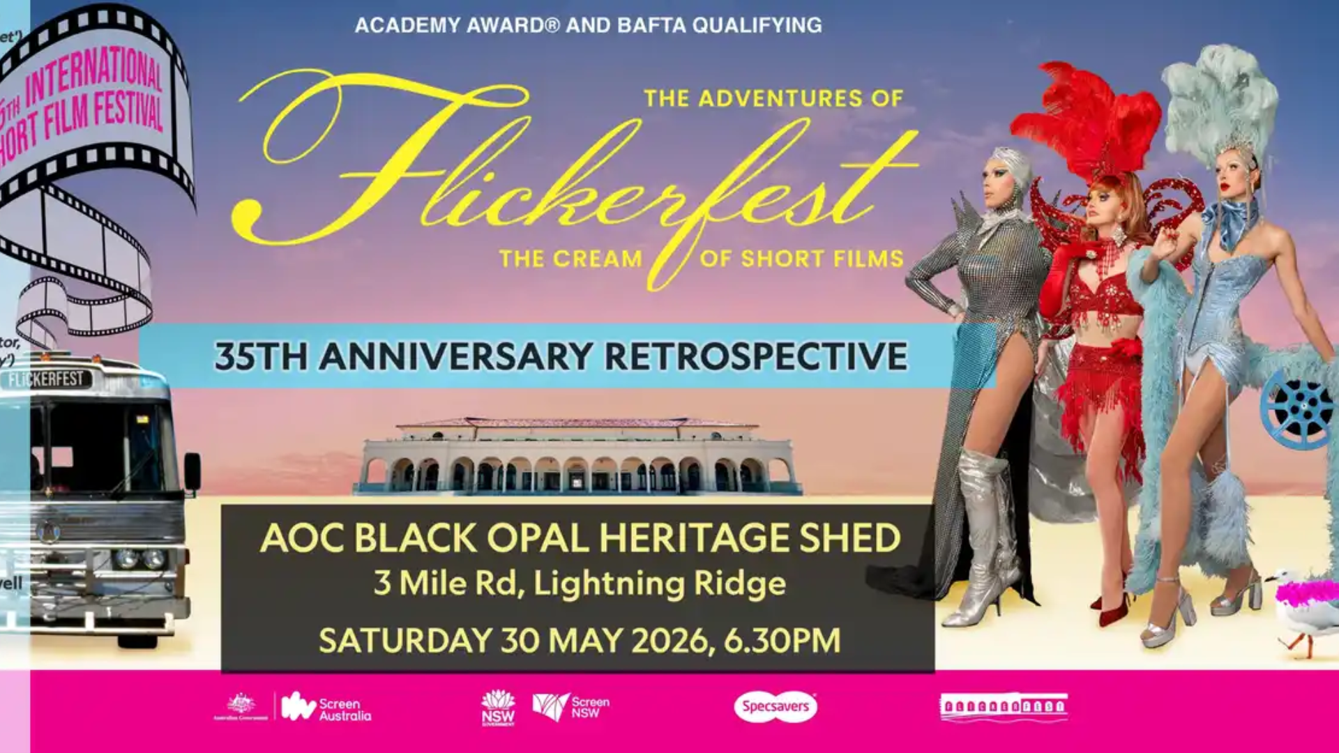 Flickerfest 35th Anniversary Tour in Lightning Ridge May 30